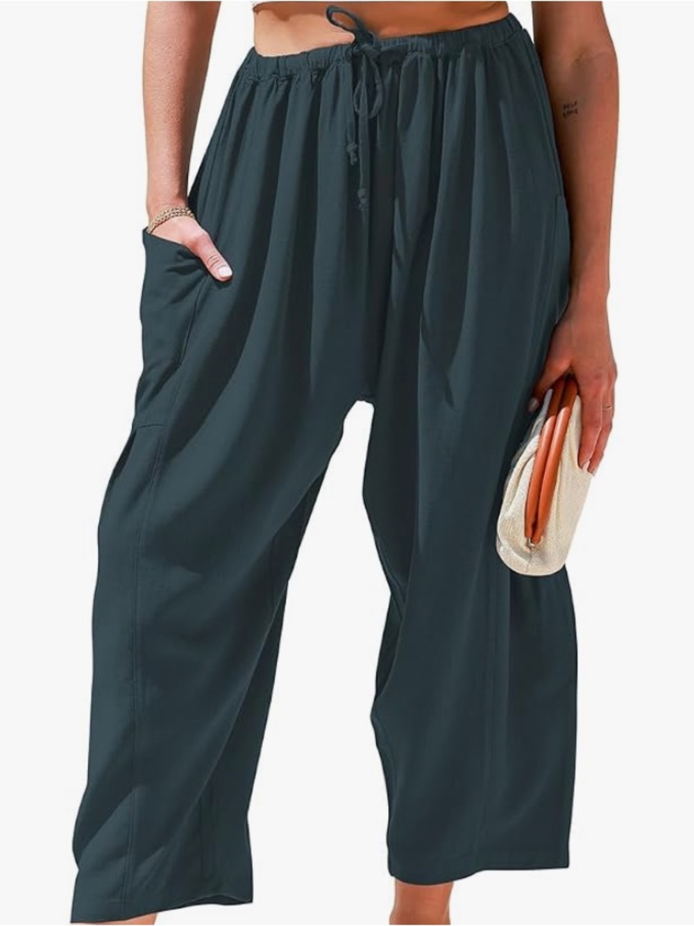 Tarse linen blend wide leg pants